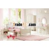 2013 white and pink princess bedroom suite was made from oak wood board and environmental protection
