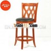 swivel wood leather bar chair