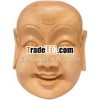 Hand Carved Happy Man Decorative Wall Wooden Mask India Wood Carving Wooden Craft