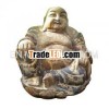 Happy Wood Buddha,  Wooden Carved Laughing Buddha Statue