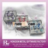 HX-1088 Iron wire pewter butterfly glass mirror Jewelry box