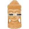 Handmade Wood Sculpture Buddha Head Figurine Indian Art Wooden Carvings Wooden Craft