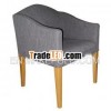 grey cotton fabric with fully assembled natural toona wood feet armchair price