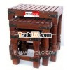 SHESHAM WOODEN STOOL SET OF 3 PCS