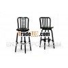 Aluminum Cafe Swivel Bar Stool with Black Gloss Finish