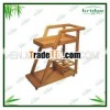 Bamboo wood serving trolley with serving tray and wine holder