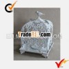 Vintage shabby chic distressed white metal candle holder