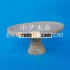 round table shaped big wooden candle holders