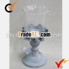European vintage grey metal candle holder