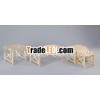 Solid Pine Table , solid wooden living room coffee table set, X bars, clear lacquered.NC