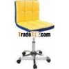 Yellow PU leather Bar Chair Without Wheels