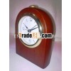 analog royal wooden hotel clock,  plated hotel alarm clock
