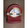 leather hotel room alarm clock,  silence hotel leather table clock