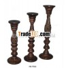 Carved Wooden Candle Holder