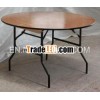 Round plywood folding table
