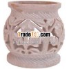 Soapstone Candle Holder Indian Hand Carving Jaali Art Souvenir Home Decor