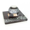Tealight holder,  mango wood,  stucco design