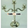 Three Arms Candle Stand Made of Aluminum With Nickel Finish