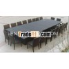 Grand conference tables tightly handwoven in PE rattan