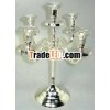 Five Arms Candle Stand Made of Aluminum With Silver Finish
