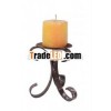 3 Leg Metal Candle Holder Junk Patina Finish