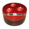 Round red & black colour tealight holder
