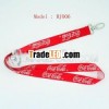 2013 New arrival hot selling brand RED 186C wove polyester jacquard lanyard & metal crimps for l