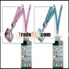 Factory direct bling Iphone rhinestone lanyard with metal hook