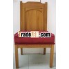 Antique Solid oak wood dining side chair, red fabric cusion Presider chair, high back chair, wooden