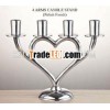 Heart Shape Four Candle Holder Made of Aluminum With Polish Finish