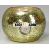 T-Light Votive Made of Glass With Green Antique Finish