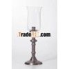 Clear Glass Chimney Aluminum Candle Holder