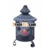 Floor Standing Metal Candle Lantern Patina Finish