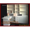 Wooden office Computer Table design with bookshelf