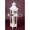 Antique Metal Candle Lantern Patina Finish