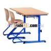 adjustable metal frame plywood school furniture student desk with chair
