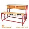 double metal frames and wooden top desk