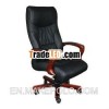 Modern high quality President chair with wooden base Carmen 6072 Black color