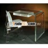 clear acrylic computer desk table and chair