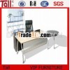classical manage ofice table with steel legs dsigns in melamine