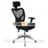 Office Mesh chair with chrome base and polypropylene armrests CARMEN 7016 Black color