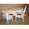 Antique Computer Desk Classic Study Table French Style Office Furniture White Painted Writing Table 