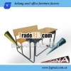 durable high school student double seaters desk with two chairs