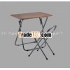 student desk and folding chair
