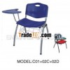 popular plastic chair with tablet/ training chair with writing pad C01 02C 02D