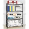 School furniture black powder coated rustproof wire metal vetical book shelf