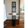 Folded iron catalogue shelf with 4 boxes in black color;catalogue holder