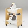 Japanese High-Quality Office Furniture 2-Shelf Wooden Book Cabinet Cart