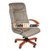 Modern high quality President chair with wooden base Carmen 6071 Black Grey colors