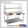 Two-tier stainless steel work bench with extra shelf A1105